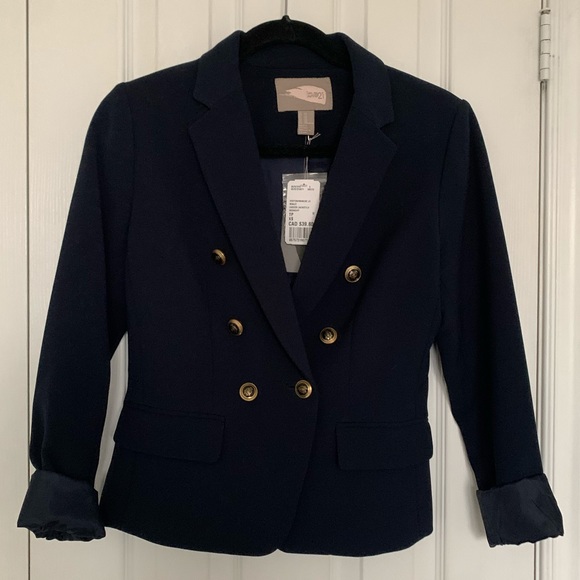Forever 21 Navy Blue Double Breasted Blazer XS - Picture 1 of 3
